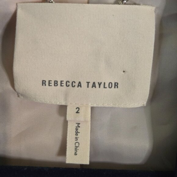 Rebecca Taylor Devon Open Front Blazer Navy Designer Quiet Luxury Size 2 Classic - Picture 6 of 7